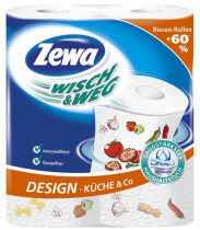 Полотенца рулонные 2-х сл., целлюлоза, 72отр.(24*25см.) 2шт./уп., Wisch & Weg Design, бел. Полотенца рулонные 2-х сл., целлюлоза, 72отр.(24*25см.) 2шт./уп., Wisch & Weg Design, бел.